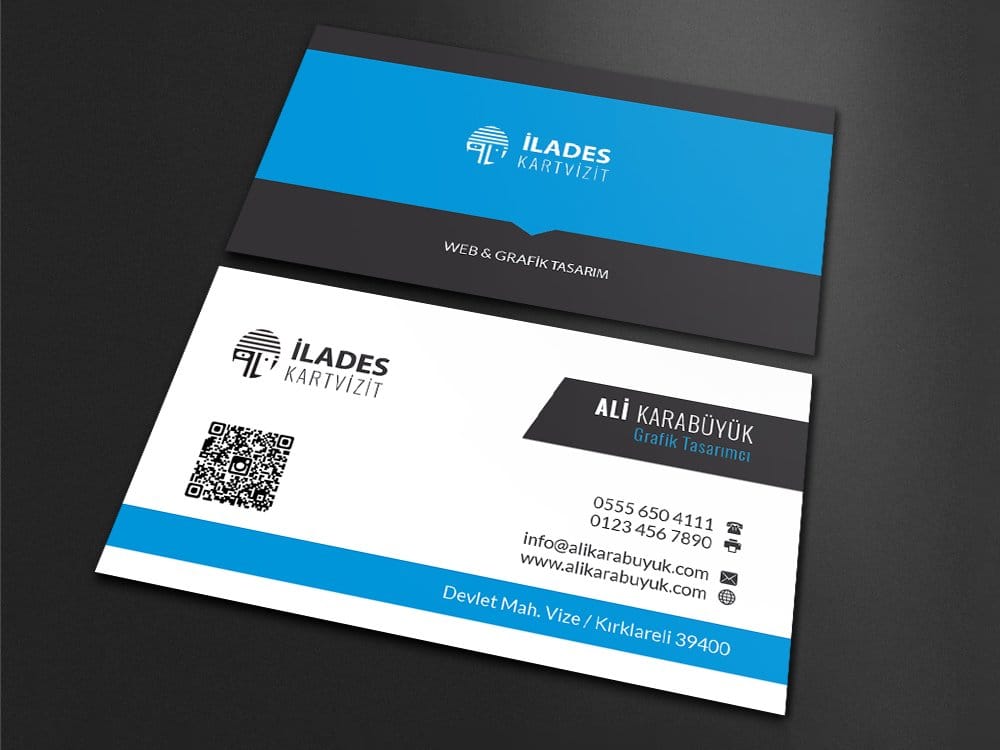 001 Mavi Kartvizit Tasarımı
