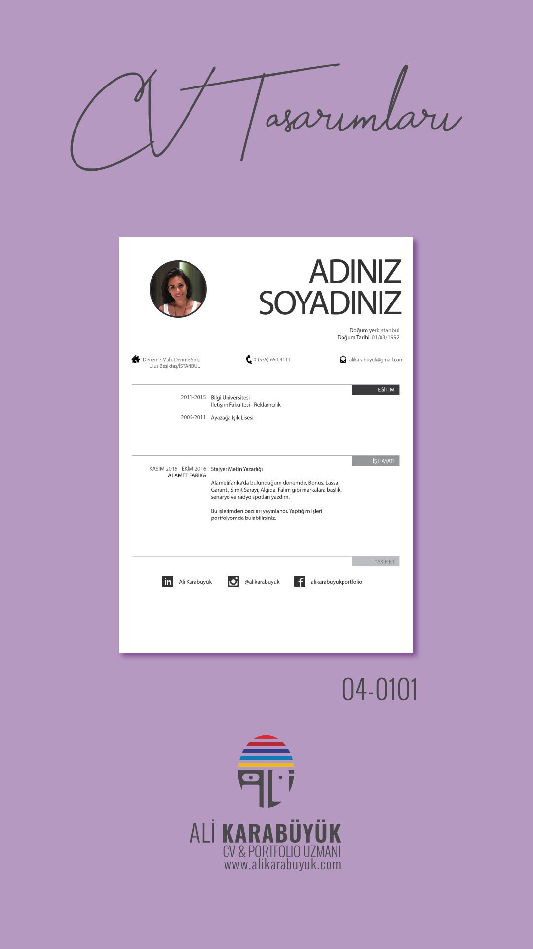 0401 Nolu Özgeçmiş Tasarımı