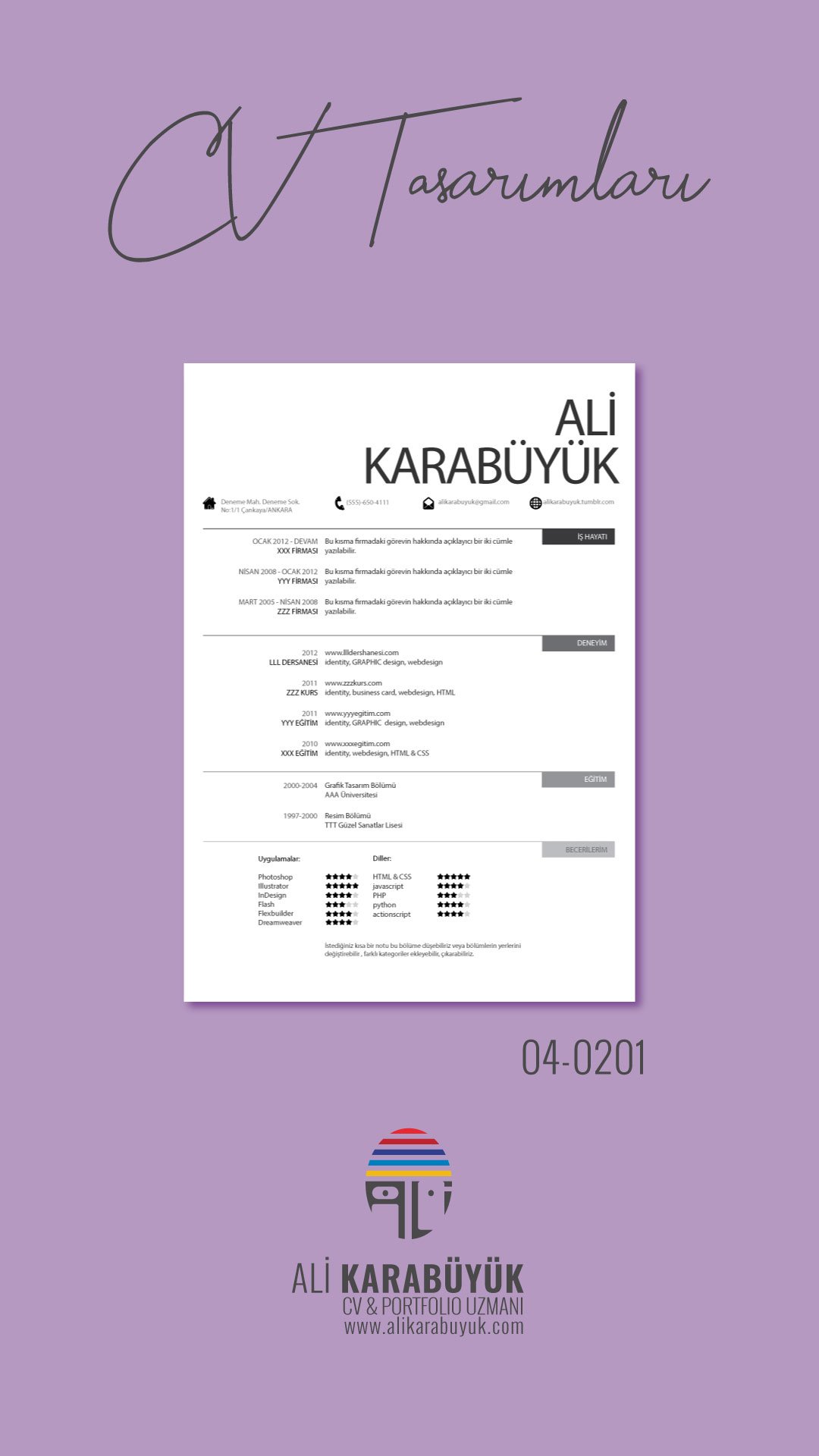 0402 Nolu Özgeçmiş Tasarımı