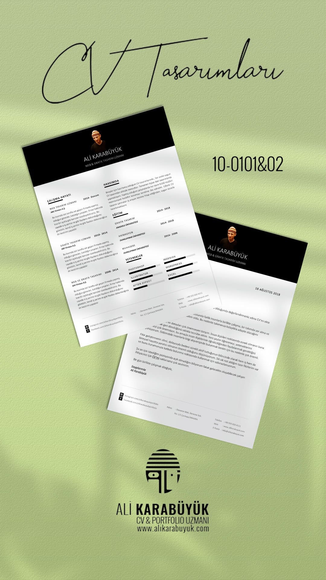10 Nolu CV Tasarımları 5 Photoshop Uzmanı Ali Karabüyük Logo