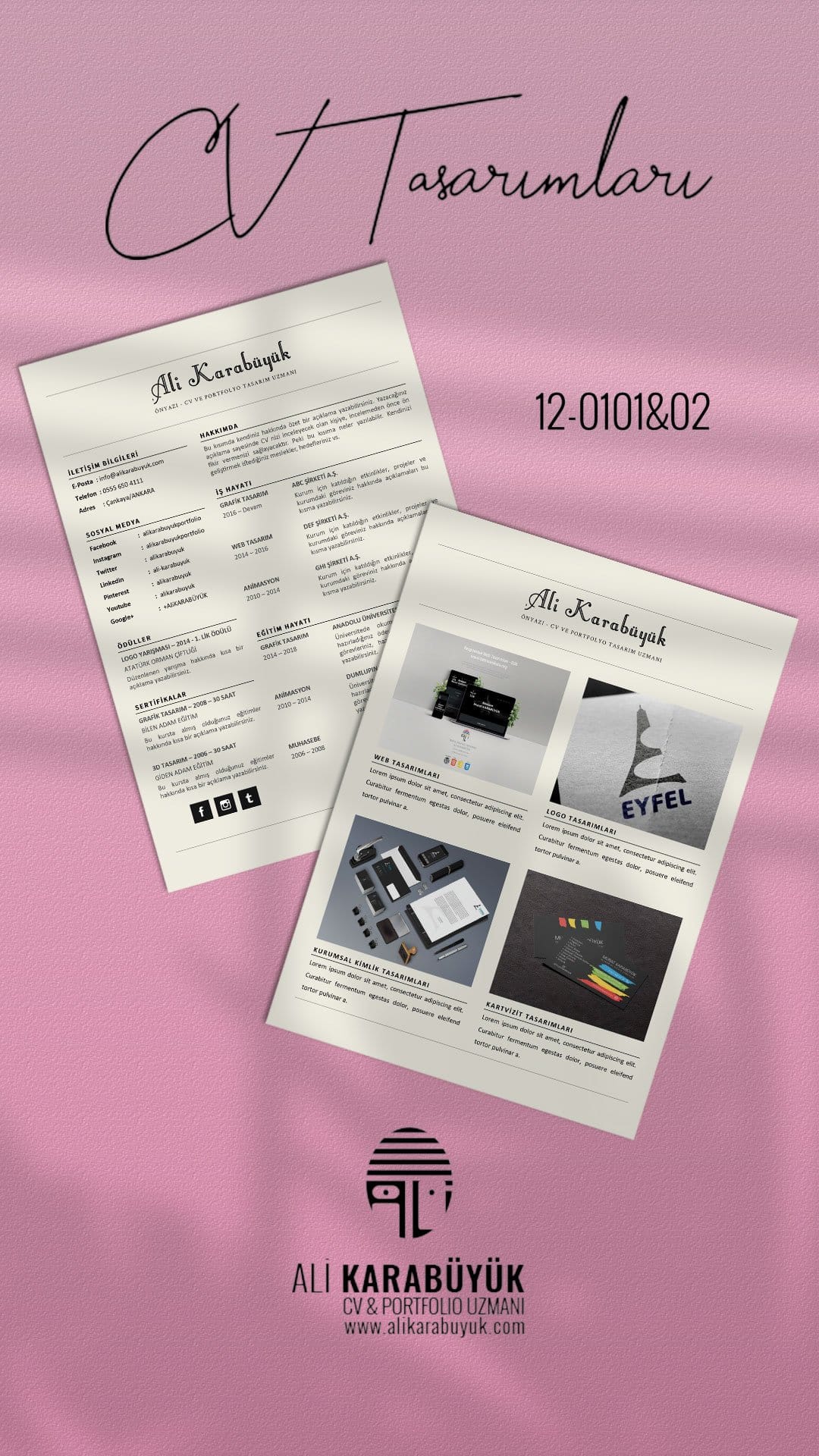 12 Nolu CV Tasarımları 5 Photoshop Uzmanı Ali Karabüyük Logo