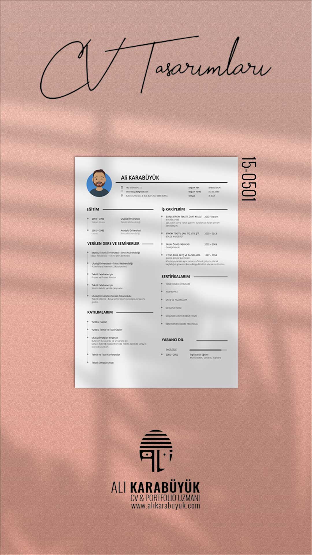 15 Nolu Özgeçmiş Tasarımları 5 Photoshop Uzmanı Ali Karabüyük Logo