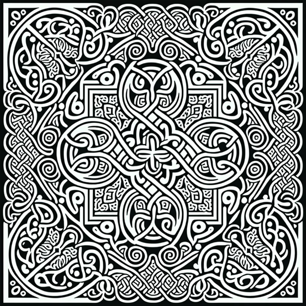 Desen Motif Çizimi – Siyah Beyaz – Boyama Kitabı Desen Motif Çizimi - Siyah Beyaz - Boyama Kitabı