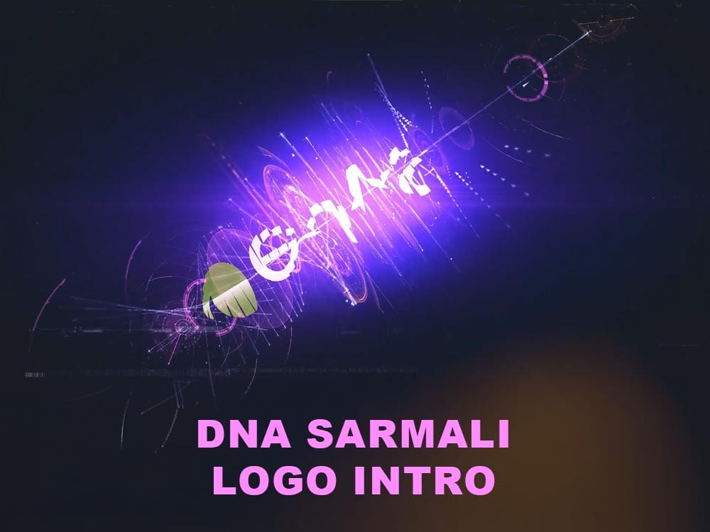 Logo Intro ve Outro Tasarımı Örnekleri 24 DNA sarmallı logo intro videosu — neon çizgilerin sarmal hâlinde logoyu oluşturması