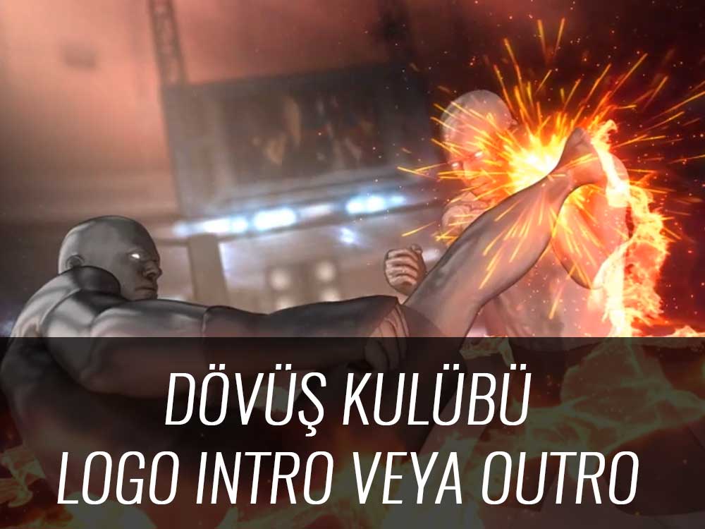 Logo Intro ve Outro Tasarımı Örnekleri 22 Alevli logo intro videosu — kıvılcımların içinden çıkan dövüş kulübü logosu