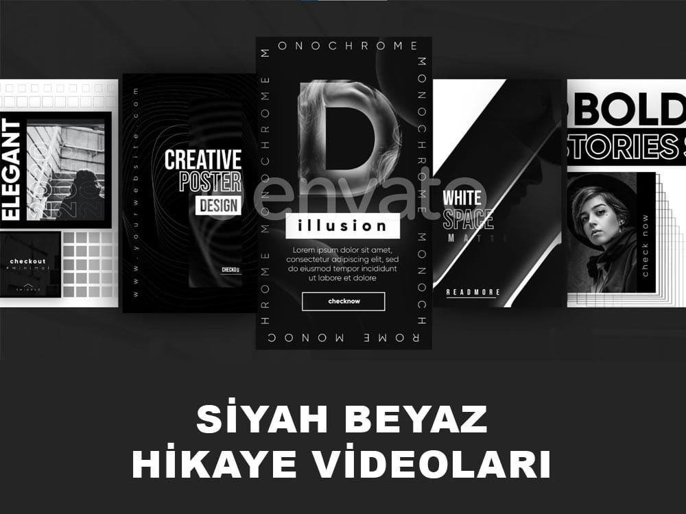 Tanıtım Videosu Örnekleri — Ürün, Hizmet ve Sunum Videoları 10 Instagram ve Facebook için siyah beyaz dikey hikâye videoları