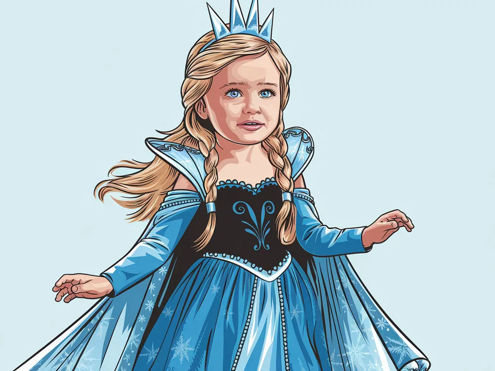 Frozen Karlar Kraliçesi İçin Doğum Günü Teması Vektörel Çizimi Frozen Karlar Kraliçesi İçin Doğum Günü Teması Vektörel Çizimi
