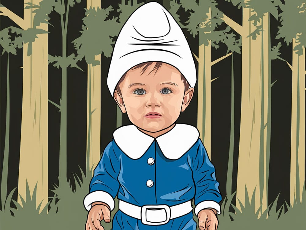 Şirinler – Smurfs temalı doğum günü partisi için karikatür çizimi Şirinler - Smurfs temalı doğum günü partisi için karikatür çizimi