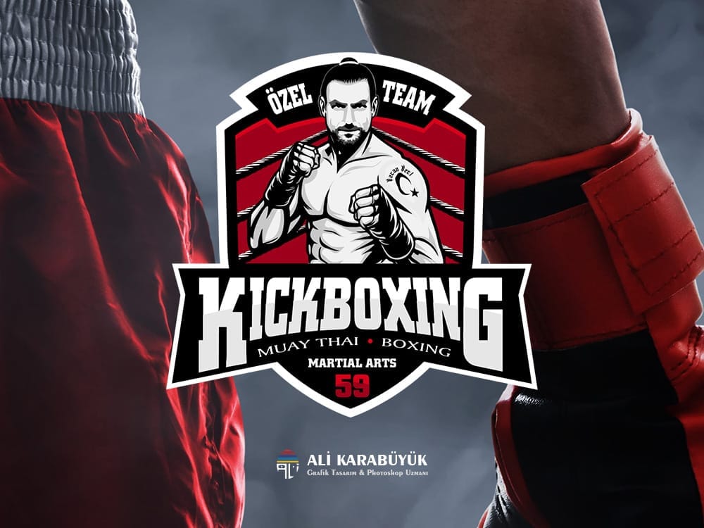 kickboxing portre logo tasarimi