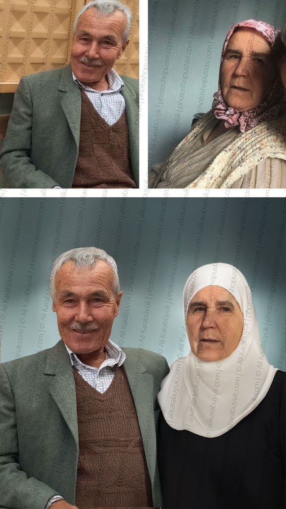 Farklı Anne ve Baba Fotoğraflarının Birleştirilmiş Hali Farklı Anne ve Baba Fotoğraflarının Birleştirilmiş Hali