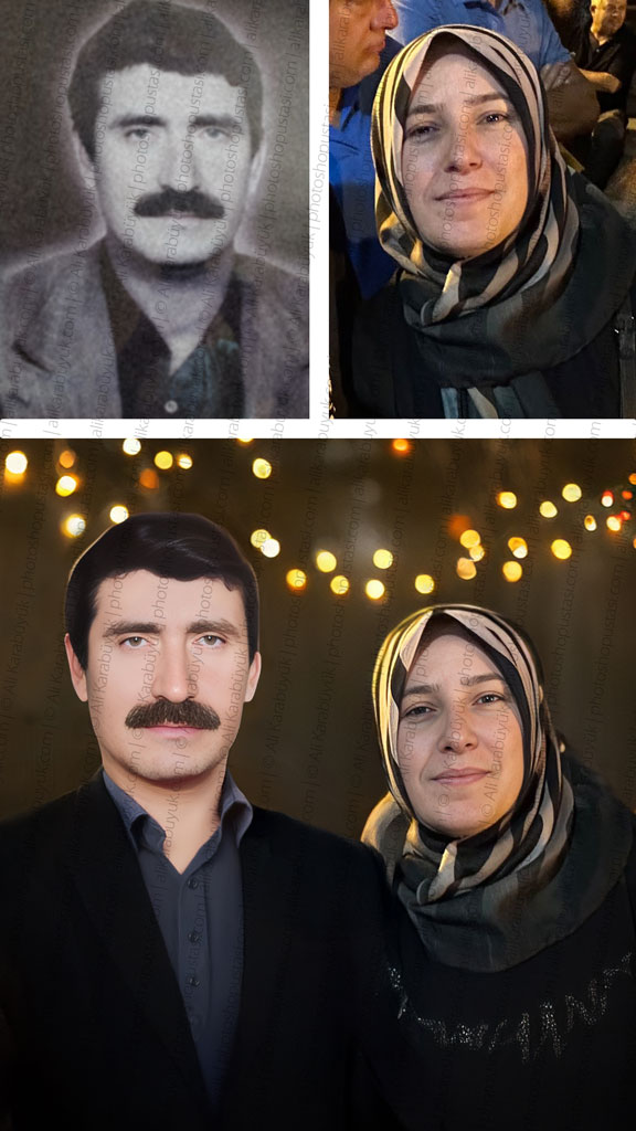 Vefat Eden Baba ve Annenin Renklendirilmiş Ortak Fotoğrafı Vefat Eden Baba ve Annenin Renklendirilmiş Ortak Fotoğrafı