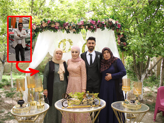 Vefat eden babanın henüz eklenmediği nişan aile fotoğrafı