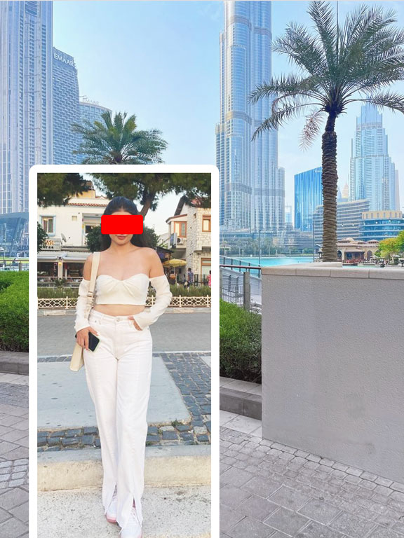 Dubai arka planına eklenecek kızın ham hali – fotomontaj öncesi