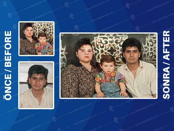 Babanin fotosunu anne ve oglunun yanina koyma