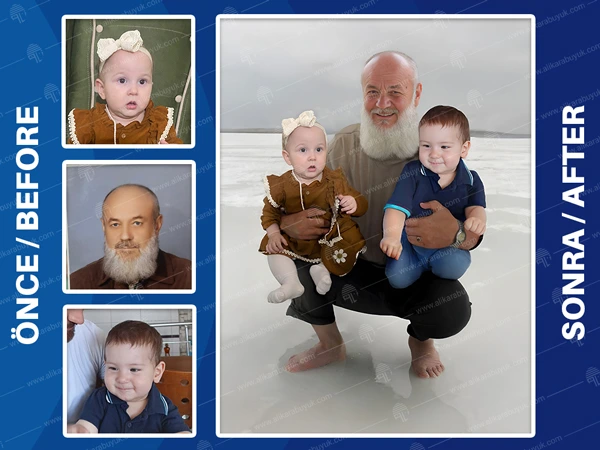 Torun rahmetli dedesi ve babanesi ile yanyana fotoğraflarının olmasını istedi, ben de elimden geleni yaptım. Sonuçtan gayet memnun kalındı