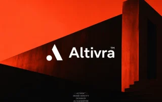Altivra | Modern Mimari Logo Tasarımı ve Kurumsal Kimlik 4 Altivra markası için tasarlanan, 'A' harfi formunda asimetrik ambleme sahip modern mimari logo tasarımı.