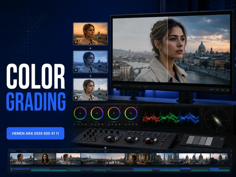 Video Düzenlemede Renk Uyumu (Color Grading) Neden Önemli? 2 Video görüntüsünün color grading öncesi ve sonrası karşılaştırması