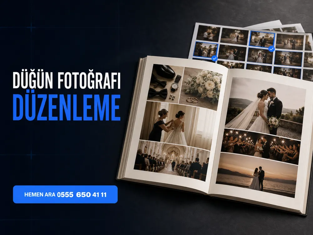 Düğün Fotoğrafı Albümü İçin Hazırlık Süreci 2 Düğün fotoğrafı düzenleme ve albüm hazırlığının öncesi ve sonrası