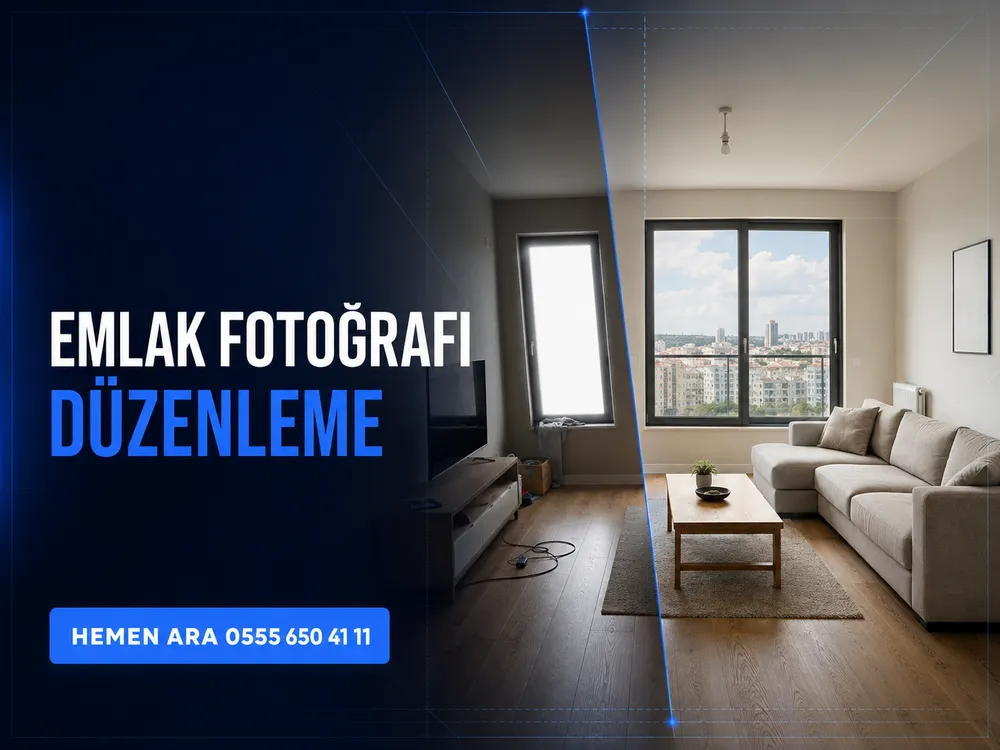Emlak İlan Fotoğrafı Düzenleme: Satışı Artıran Görseller 2 Emlak ilan fotoğrafının düzenleme öncesi ve sonrası karşılaştırması