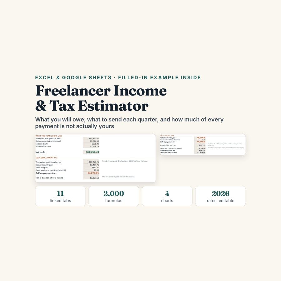 Excel & Google Sheets Templates 9 Freelancer Income & Tax Estimator