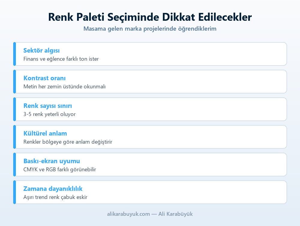 Grafik Tasarımda Renk Paleti Seçimi: Markanıza Uygun Tonlar 4 Renk paleti seçiminde dikkat edilmesi gereken noktaların listesi
