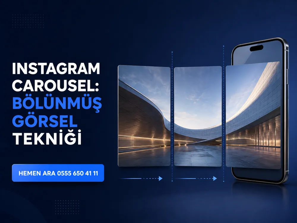 Instagram carousel için bölünmüş görsel tekniğinin gösterimi