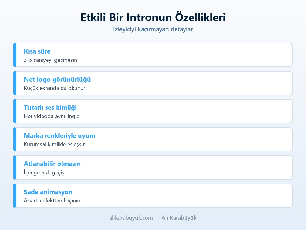 Intro ve Outro Videolarıyla Marka Kimliğinizi Güçlendirin 4 Etkili bir intro videosunun özellikleri listesi