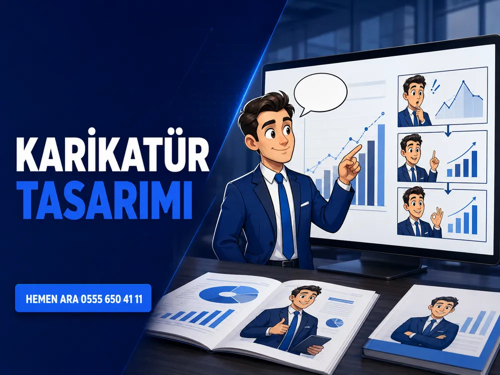 Kurumsal bir sunumun karikatür illüstrasyonlarla zenginleştirilmesi öncesi ve sonrası