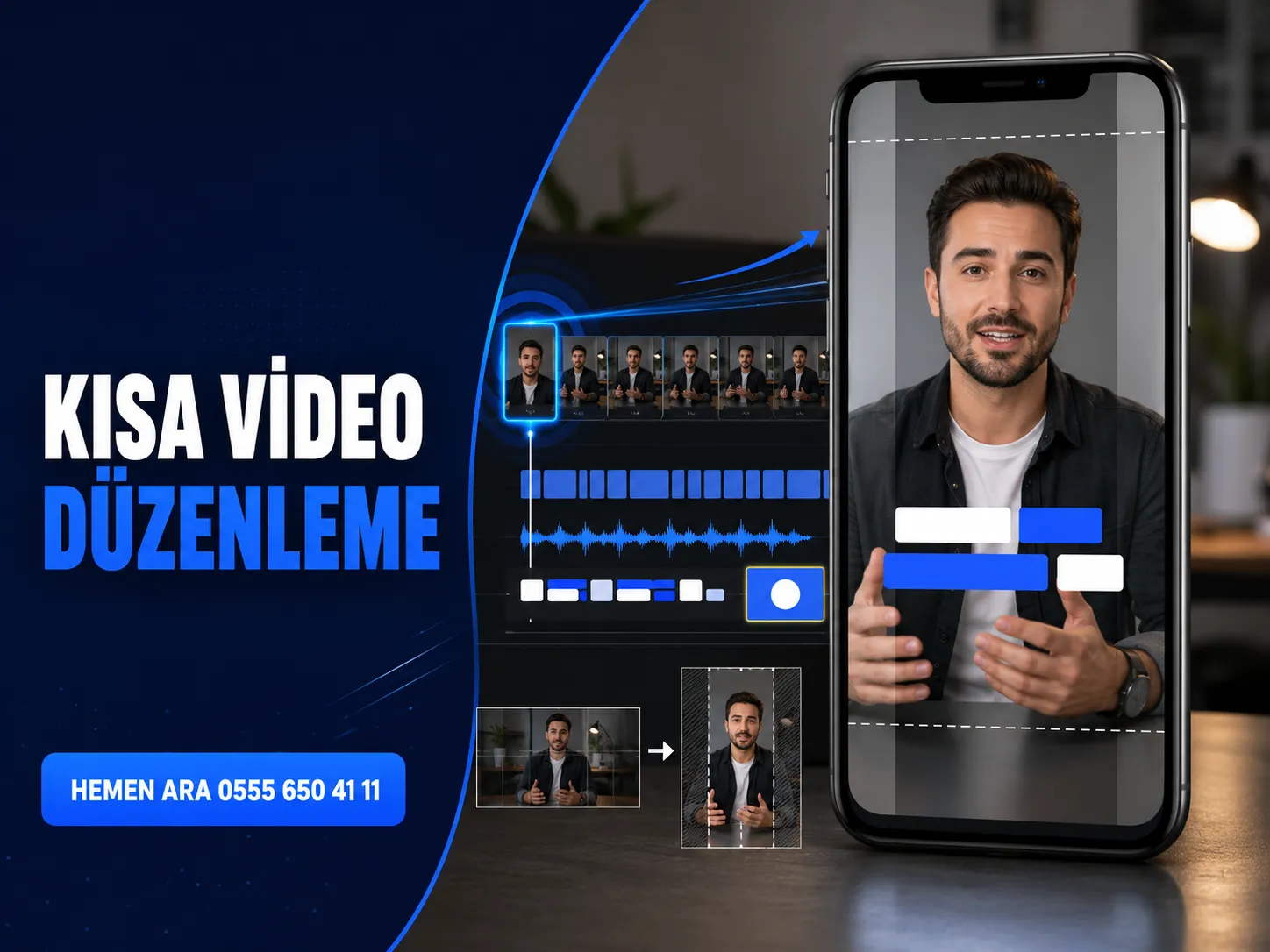 Sosyal Medya İçin Kısa Video Düzenleme İpuçları 2 Ham bir video kaydının kısa sosyal medya videosuna dönüştürülmesi öncesi ve sonrası
