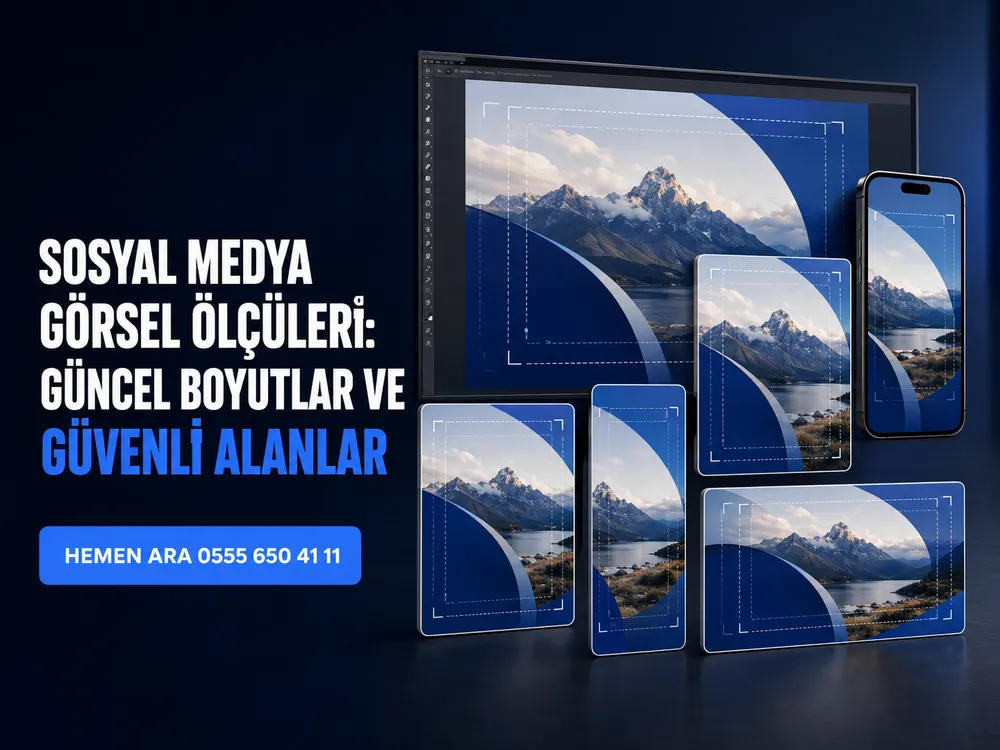 Sosyal medya platformları için doğru görsel ölçülerinin gösterimi