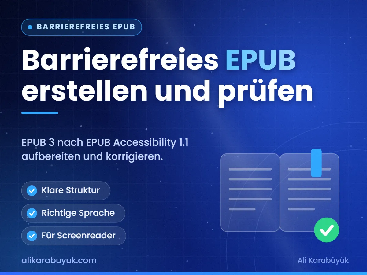 Barrierefreies EPUB erstellen und prüfen — Barrierefreies EPUB
