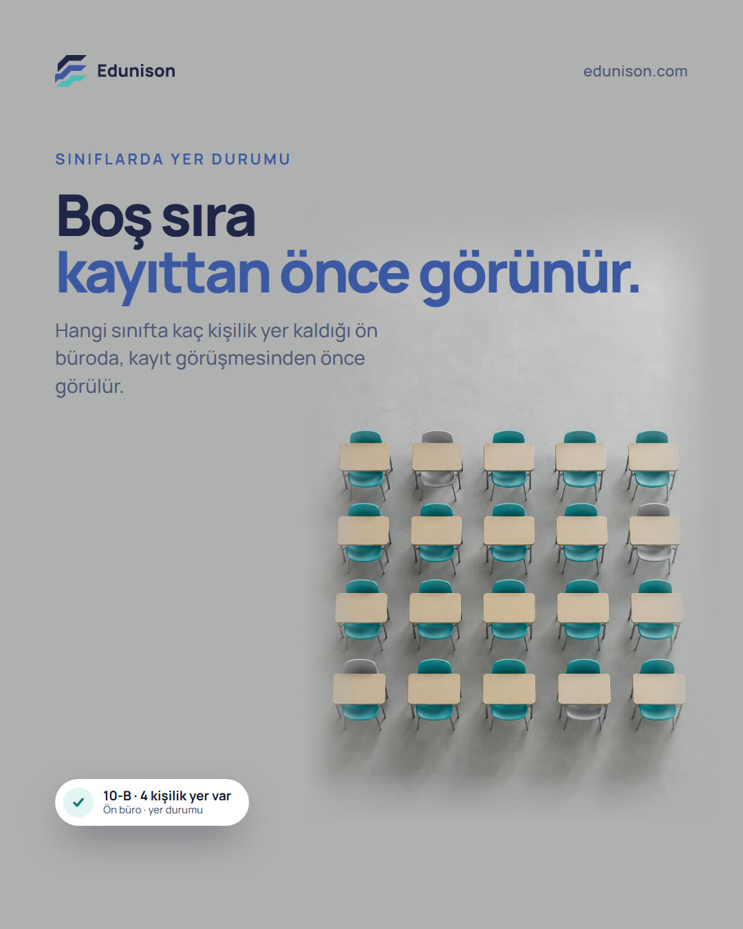 Boş Sıra Sosyal Medya Tasarımı Boş sıra sosyal medya tasarımı: yukarıdan görülen sıra düzeninde tek bir boş sıra, "Boş sıra kayıttan önce görünür." başlığı