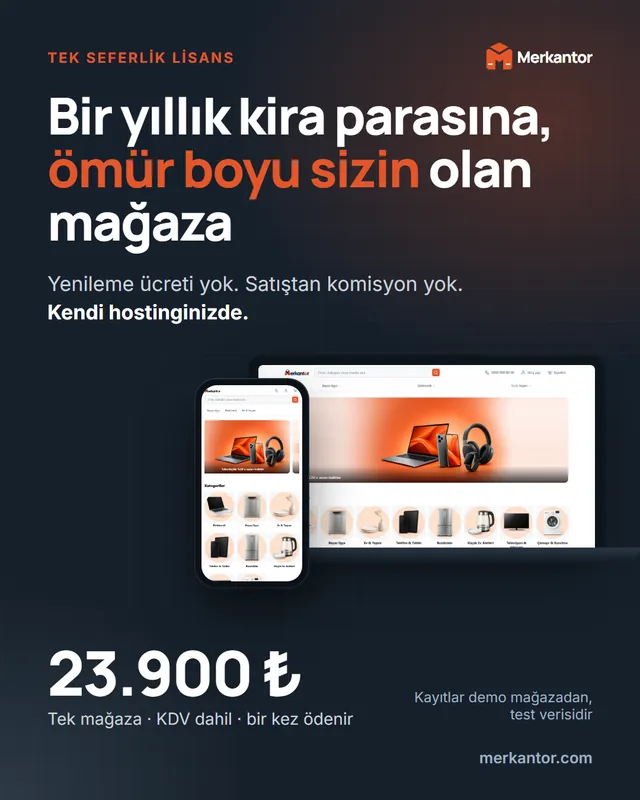 Merkantor kampanya tasarımı: kira yerine sahiplik, koyu tema