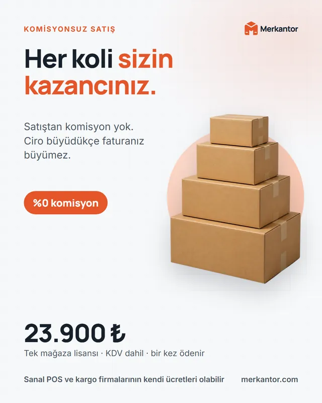 Merkantor Kampanya Tasarımları: Sosyal Medya Serisi 7 Merkantor kampanya tasarımı: koliler ve komisyonsuz satış, açık tema