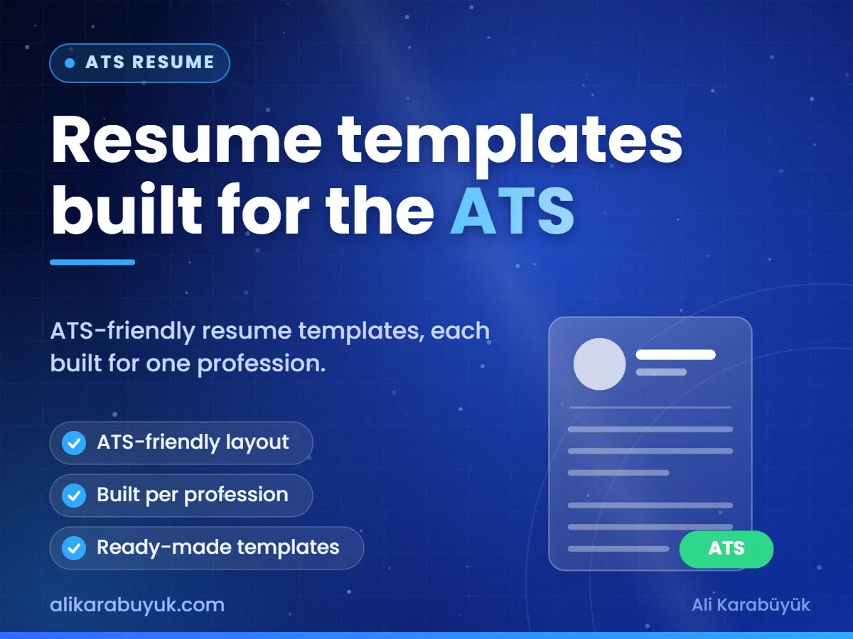 Resume templates built for the ATS — ATS Resume